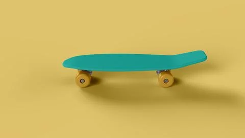 White skateboard on white backdrop, left view Stock Illustration