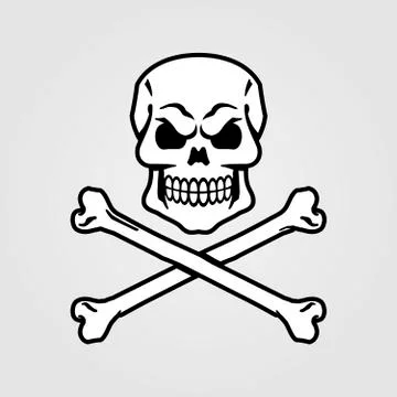 White skeleton skull head design Stock-Illustration