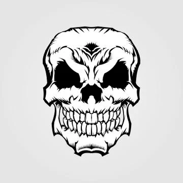 White skeleton skull head design Illustrazione stock