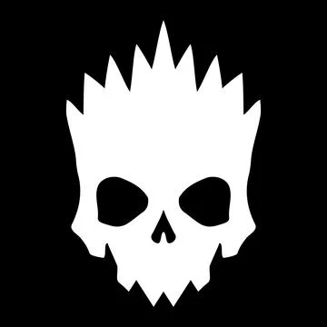 White skull with crossed bones icon illustration. Comic style. T-shirt print Stock Illustration