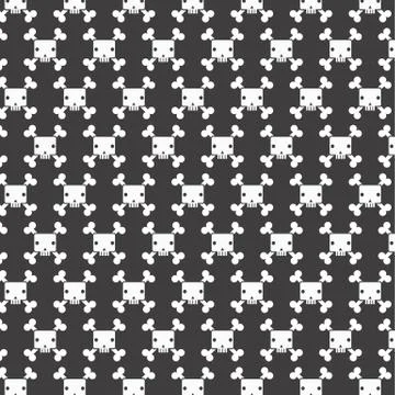 White skull patterns background Illustrazione stock