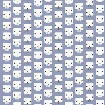 White skull patterns background Stock Illustration