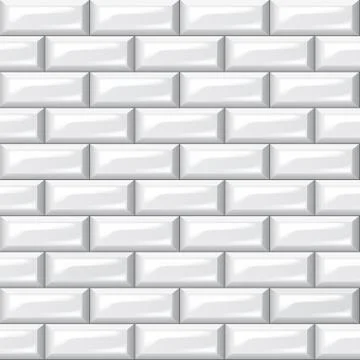 White Slick Surface Bricks Wall Seamless Background Illustrazione stock