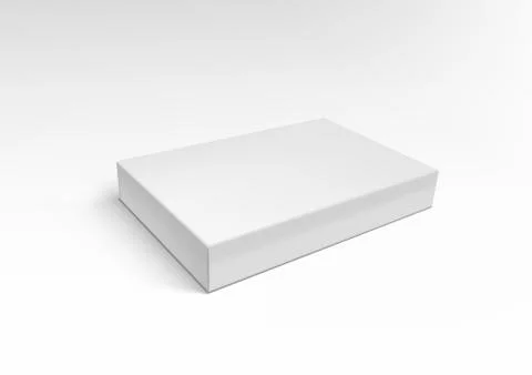 White Slim Pasteboard Box Isolated On White Ilustração Stock