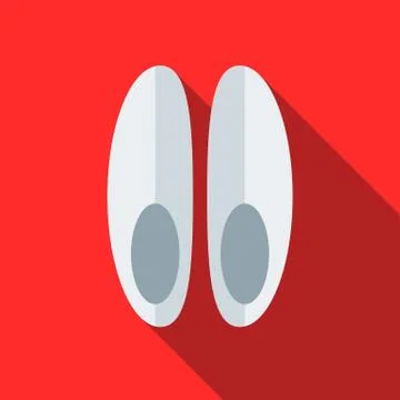 White slippers icon, flat style Stock Illustration