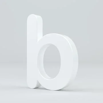 White small letter B on studio light background. 3d rendering 스톡 일러스트