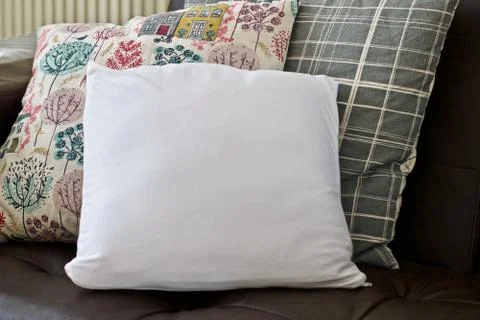 White small pillow mockup Stock Photos