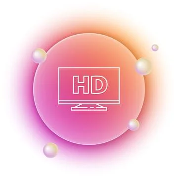 White Smart display with HD video technology icon isolated on white backgro.. Stock Illustration