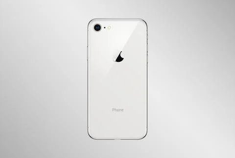 White smart phone back side mockup with highlight. Vector Stock Illustration