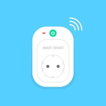 White smart power socket icon Stock Illustration