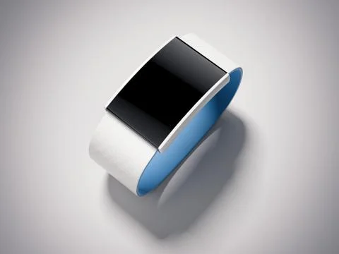 White smart watch. 3d rendering 库存插图