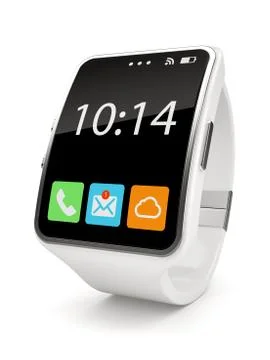 White Smart watch on white background Stock Illustration
