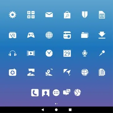 White Smartphone Apps and Icons Stock Illustration