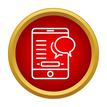White smartphone with chat bubble notification icon Stock Illustration