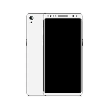 White smartphone front and back view Stock Illustration
