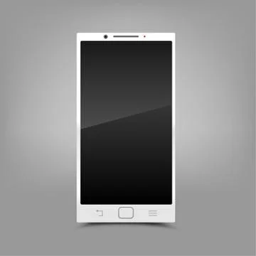 White smartphone gray background Stock Illustration