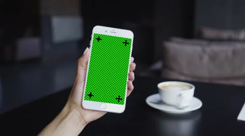 White Smartphone  Green Screen Display Stock Footage 68802835