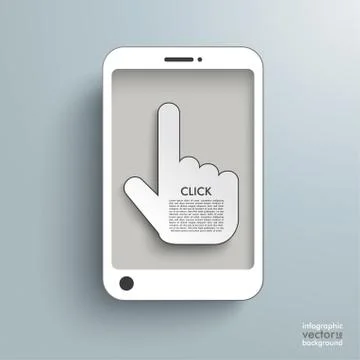 White smartphone hand cursor Stock Illustration