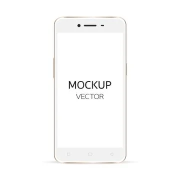 White Smartphone Mockup Stock Illustration
