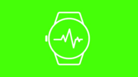 White Smartwatch Icon on Green Background Stock Footage 306586738