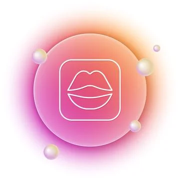 White Smiling lips icon isolated on white background. Smile symbol. Orange .. Stock Illustration