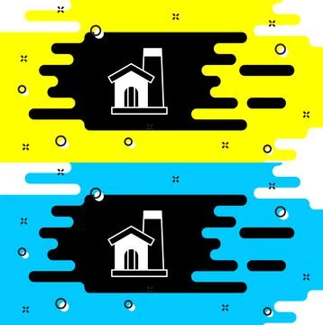 White Smithy workshop interior icon isolated on black background. Vector Stock Illustration