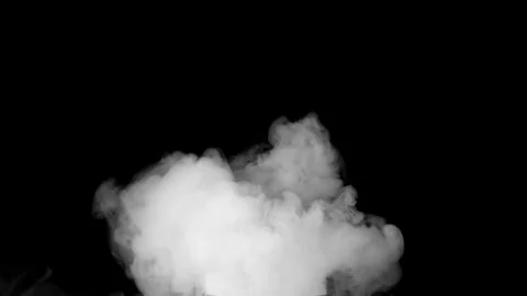 White Smoke Against Dark Backdrop Captured in Black and White Photography Stock Footage 341780831