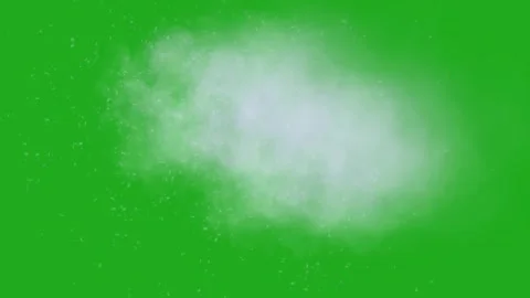 White smoke and dust particles motion graphics with green screen background Stock Footage 254567765