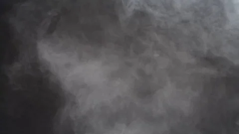 White Smoke and Fog on Black Background, Abstract Smoke Stock Footage