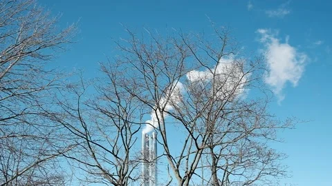 White smoke from , background of the blue sky Stock Footage 150912926