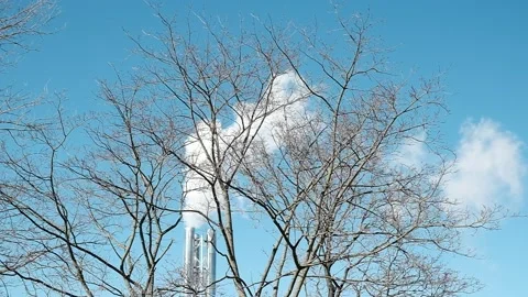 White smoke from , background of the blue sky Stock Footage 150912940