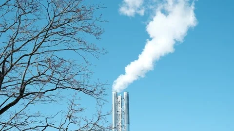 White smoke from , background of the blue sky Stock Footage 150912941