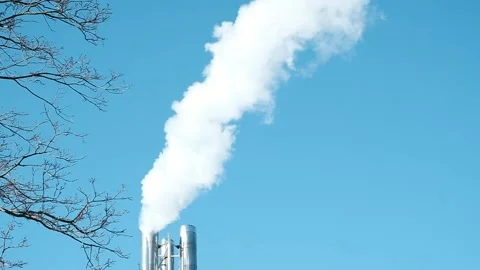White smoke from , background of the blue sky Stock Footage 150912943
