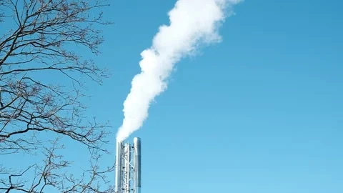 White smoke from , background of the blue sky Stock Footage 150912944