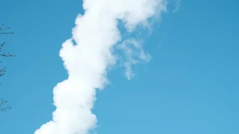 White smoke from , background of the blue sky Stock Footage 150912945