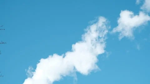 White smoke from , background of the blue sky Stock Footage 150912948