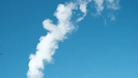 White smoke from , background of the blue sky Stock Footage 150912953