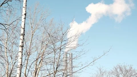 White smoke from , background of the blue sky Stock Footage 150912963