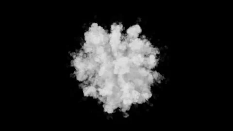 White smoke ball explosion with alpha channel Stock Footage 255010262