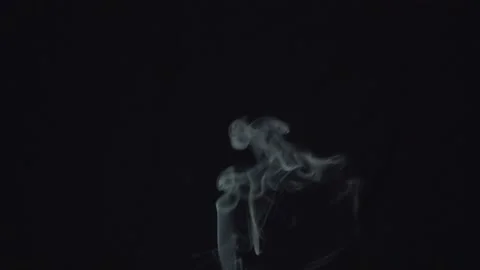 White smoke on black background 4K Stock Footage 101079944