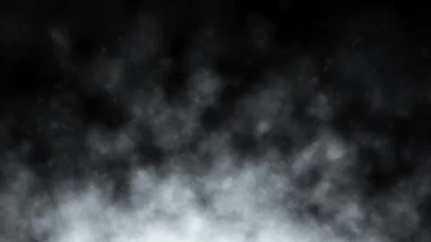 White smoke on black background. Dynamic abstract fog. 3D rendering. Illustrazione stock