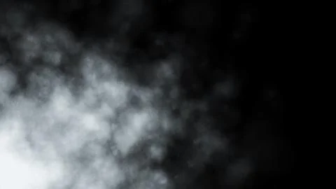 White smoke on black background. Dynamic abstract fog. 3D rendering. Stock Illustration