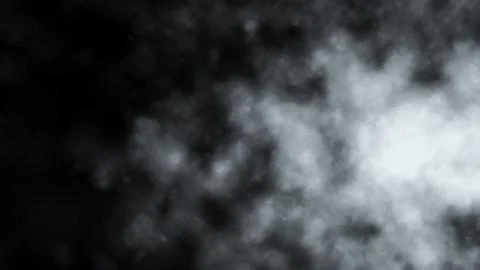 White smoke on black background. Dynamic abstract fog. 3D rendering. Stock Illustration