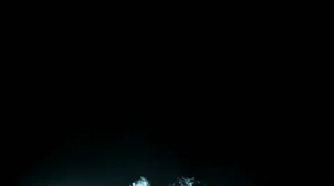 White smoke on black background Stock Footage