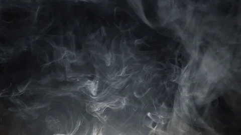 White smoke on black background Stock Footage