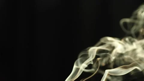 White smoke on a black background Stock Footage 161063659