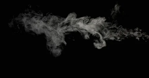 White Smoke On A Black Background Stock Footage 161473855