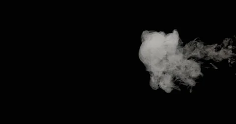 White Smoke On A Black Background Stock Footage 161475879