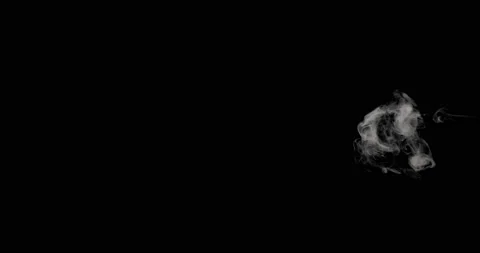 White Smoke On A Black Background Stock Footage 161476349