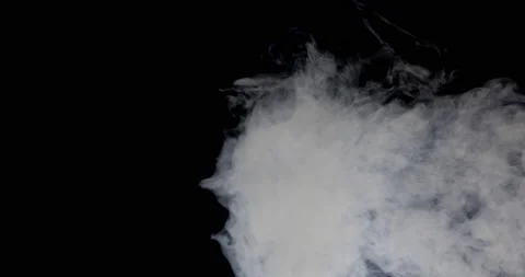White Smoke On A Black Background Stock Footage 161493188